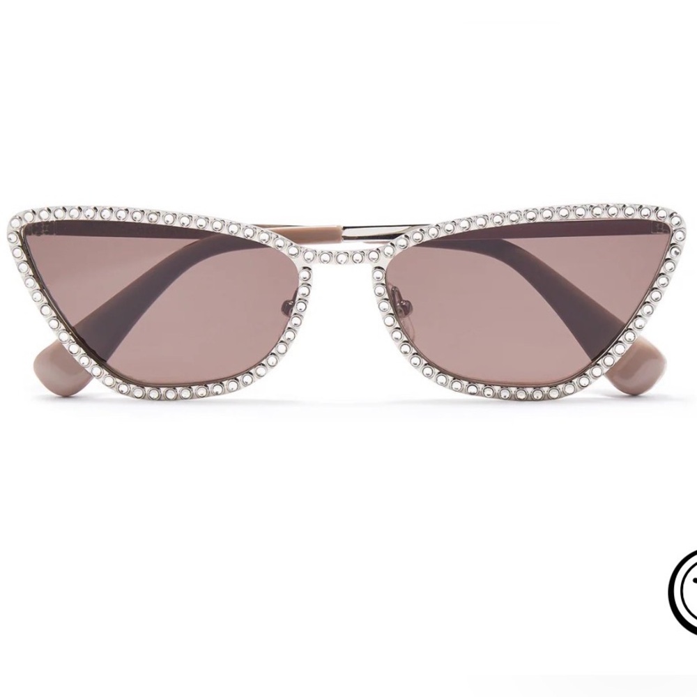 LELE SADOUGHI CRYSTAL DOLLY CAT EYE SUNGLASSES